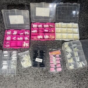 Lot Of Nail Tips! Pink Black White‎ Clear
